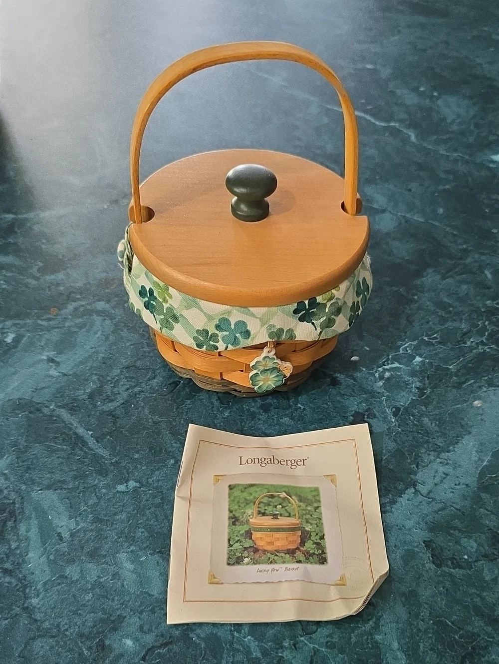 2001 Longaberger Lucky You Basket With Liner And Plastic And Hang Tag. New.